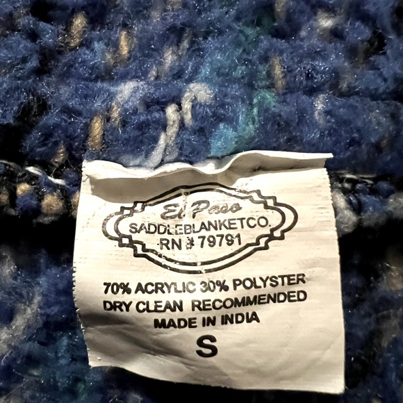 El Paso Saddleblanket Baja Pullover Hoodie Hippie Surfer Poncho Adult Size Small - Picture 6 of 6